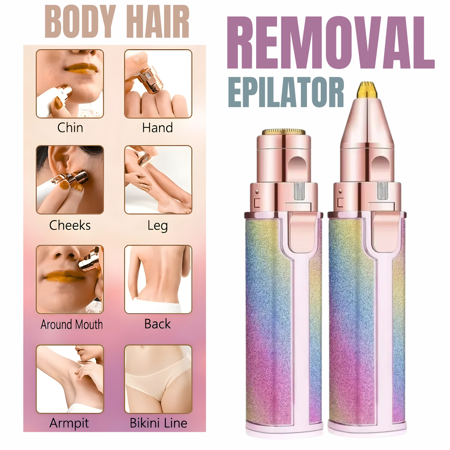 2-in-1 Rechargeable Facial Hair Remover