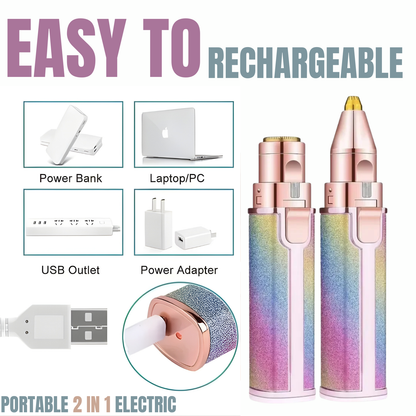 2-in-1 Rechargeable Facial Hair Remover